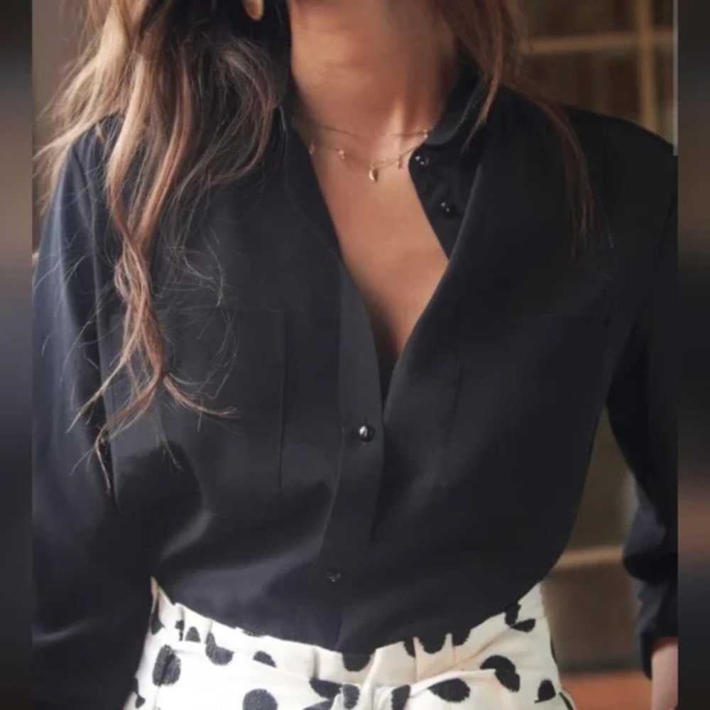 Black Silk Sezane Top FR36/US4